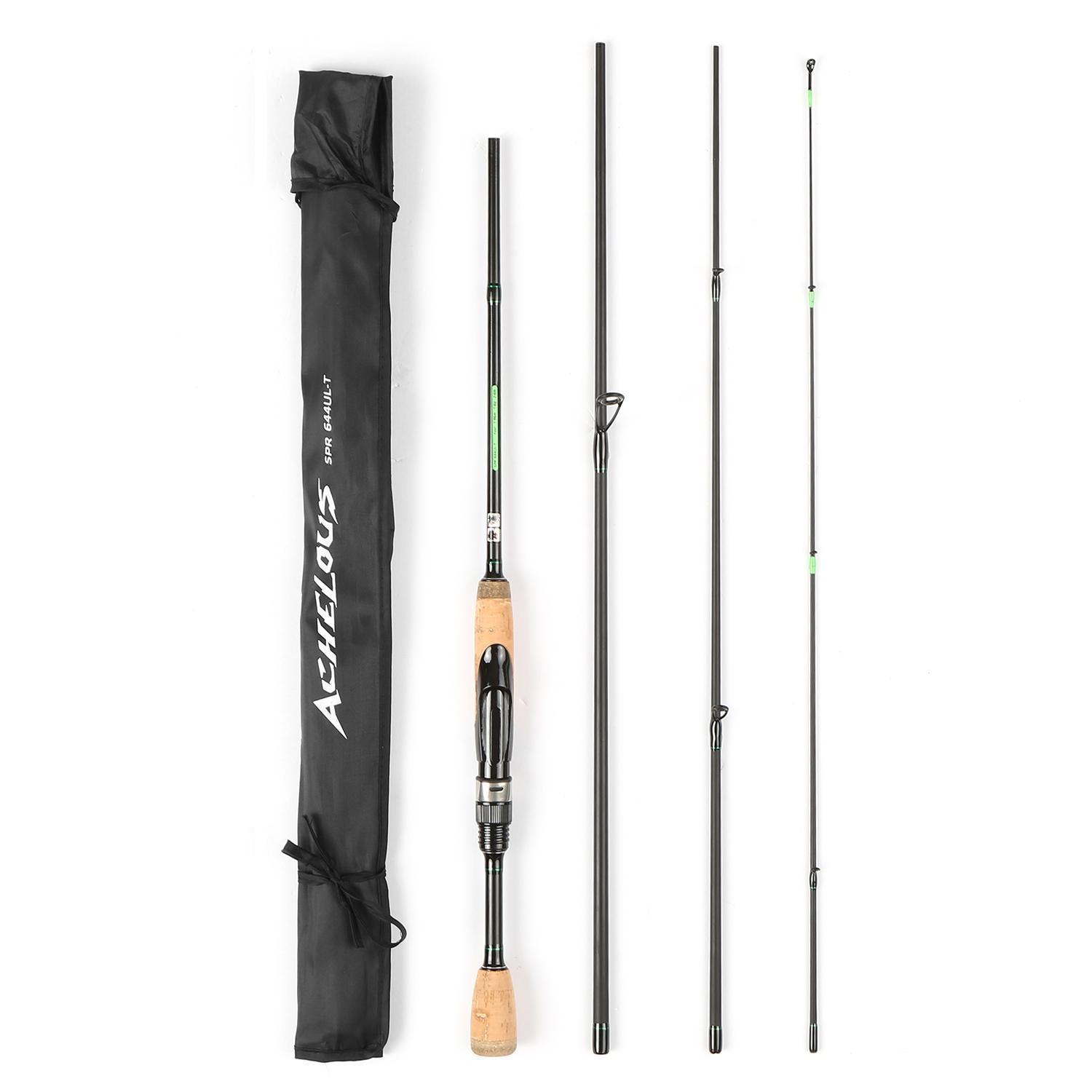 Portable Travel Spinning Fishing Rod Lightweight Carbon Fiber 4 Pieces Fishing Pole Promo